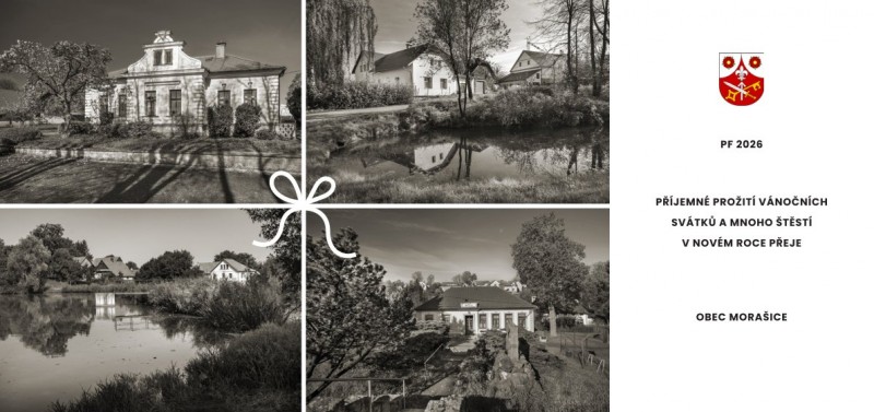 PF 2026. Příjemné prožití vánočních svátků a mnoho štěstí v novém roce přeje Obec Morašice.