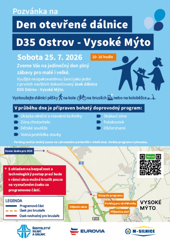 Den otevřené dálnice D35 Ostrov–Vysoké Mýto