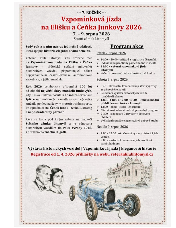 Program na vzpomínkovou jízdu